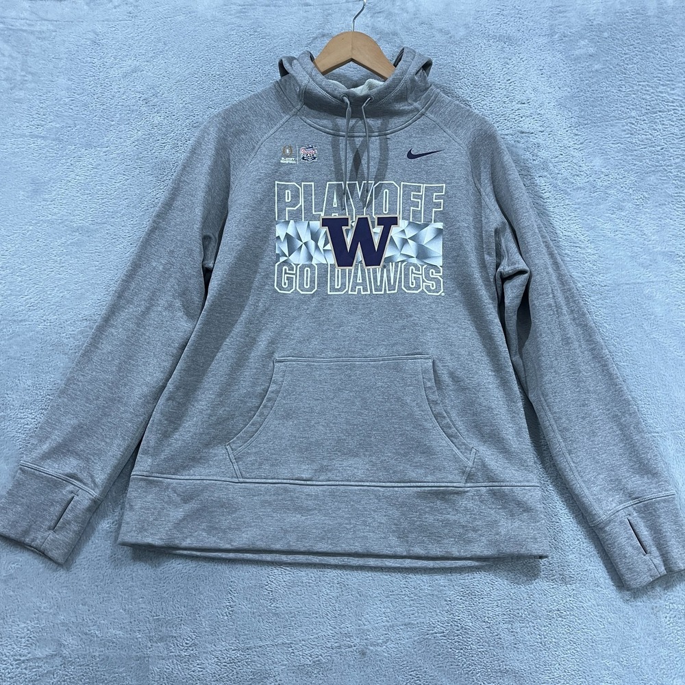WASHINGTON HUSKIES Hoodie Womens XL Nike Playoff College Therma Fit Pullover